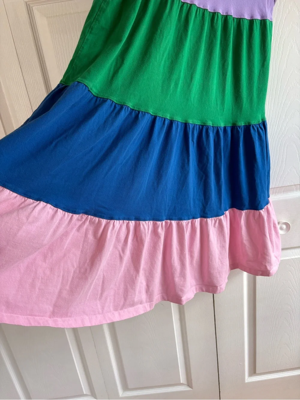 Hanna Andersson Twirl Power Dress Tiered Rainbow 14-16 Spring Brunch Resort Boho